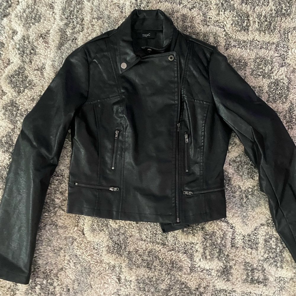 “Leather” jacket. Cropped size small